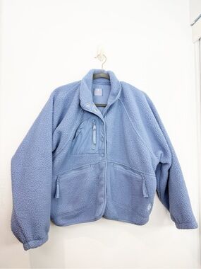 Free People FP Movement Hit The Slopes Fleece Jacket Blue Size Small